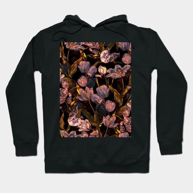 Magic Tulips Pattern II Hoodie by burcukorkmazyurek